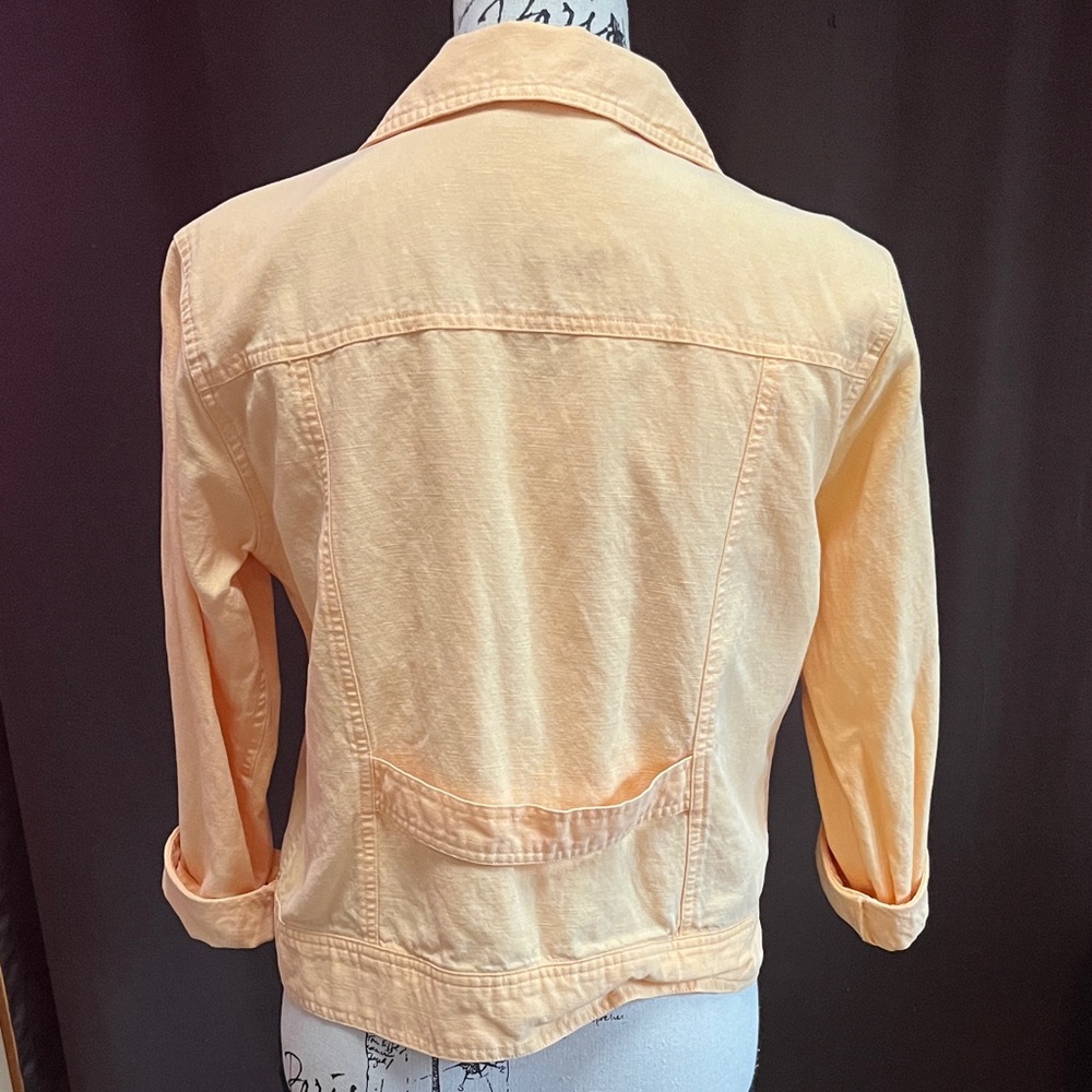 J Jill Women's Light Peach Linen Blend Jacket - Picture 3 of 5